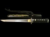 Fully Hand Forged Dragon Black Japanese Tanto #340