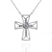 10K White Gold 0.10 Carat Diamond Cross Pendant w/Chain 18