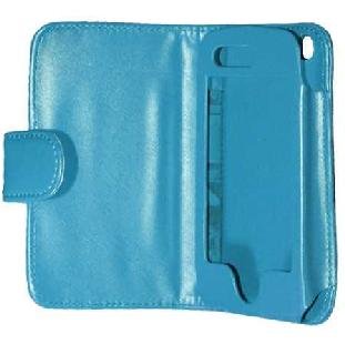 Premium Leather Flip Carrying Case for Apple iPhone Blue