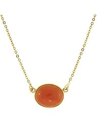 Natural Red Jade on 14kt gold Chain