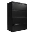 Alera Four-Drawer Lateral File Cabinet, 36W X 19-1/4D X 54H, Black
