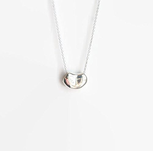 Silver bean necklace - sterling silver designer style bean charm - sterling silver bean kidney jelly coffee - simple classic jewelry - Lisa