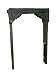 18c Antique Welcome Gate Single Arch Carved Frame Teak Blue Patina