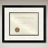 Prinz 8-Inch-1/2-Inch by 11 Via Venta Certificate Black Wood Frame