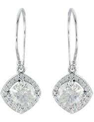 14k White-Gold 2 1/5CTW Diamond Earrings by US Gems