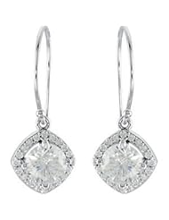 14K White 2 1/5 Ct Tw Earrings Pair 2 1/3 Ct Tw Diamond Earrings