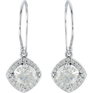 Genuine IceCarats Designer Jewelry Gift 14K White Gold 2 1/5Ctw Diamond Earrings. Pair 2 1/3 Ct Tw Diamond Earrings 2 1/5Ctw Diamond Earrings In 14K White Gold
