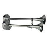 Ongaro Deluxe SS Dual Trumpet Horn - 12V