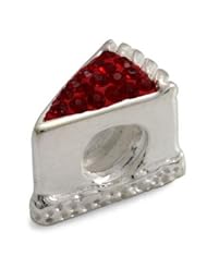 Genuine Ohm Beads (TM) Product. 925 Sterling Silver Cherry Cheesecake European Bead Charm. 100% Satisfaction Guaranteed.