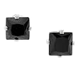 Tressa Sterling Silver Black CZ Square Earrings