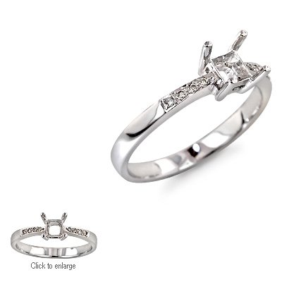 0.04 CT ROUND DIAMOND ENGAGEMENT STYLE RING SETTING MADE IN 18K WHITE GOLD