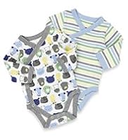2 Pack Pure Cotton Dog & Stripe Print Bodysuits