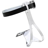 NJ5 Toe Clips Leather Straps SILVER MD Track Fixed Gear