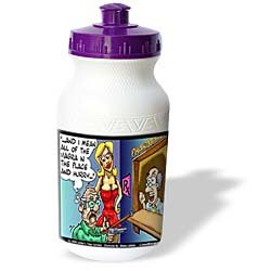 Londons Times Funny Medicine Cartoons - Old Man Holds Up Pharmacy For Viagra - Water Bottles