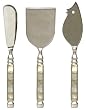 Decorative Cheese Set of Three With Mother of Pearl Handles