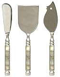 Decorative Cheese Set of Three With Mother of Pearl Handles