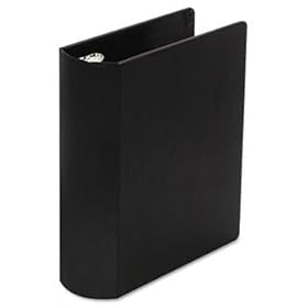 Heavyweight Casebound 3 Round Ring Binder, 9-1/2 x 6, 2 Capacity, Black