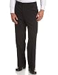 Louis Raphael LUXE Men's Washable 100% Wool Solid Flat-Front Hidden Extension Dress Pant