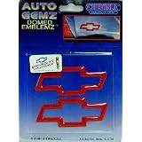 Auto Gemz Small Red Chevrolet Logo Domed Emblemz (2) by Chroma Graphics