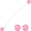 PREGNANT Belly Button Ring with Pink GLITTER UV Ends