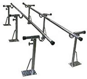 10' Floor Mounted Parallel Bars, Six Posts, 500 LB Capacity, 20“H x 4'W x 7'L, with 2“