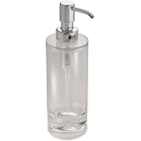 InterDesign Eva Soap and Lotion Dispenser Pump, for Kitchen or Bathroom Countertop - Clear/Chrome