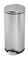 simplehuman 30L Lid Lock Round Pedal Bin - Brushed Steel