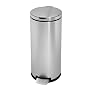 simplehuman 30L Lid Lock Round Pedal Bin - Brushed Steel