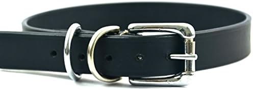 PetsUp Leather Plane Dog Collar - Collar for Dog (Medium, Black)