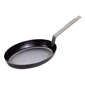 De Buyer 5301.36-Force Blue Blue Steel Oval Fish Frying Pan, Length 36 cm