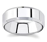 Tungsten Carbide Men's Wedding Band with Beveled Edges, 8mm