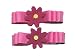 Suede daisy Mini bow pair