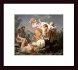 Abduction of Deianeira by Louis Jean Francois Lagrenee 14.00X12.38 Framed with Black Wood Frame