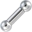 0 Gauge STEEL BARBELL Tongue Ring 3/4" 12mm