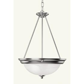 Livex Lighting 7129-91, Home Basics 2 Light Colonial Pendant Lighting Fixture, Nickel, Glass, B1842