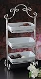 3 TIER PORCELAIN SERVER - 3 TIER PORCELAIN SERVER ON SILVERPLATED RACK