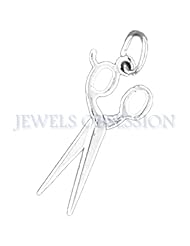 14K White Gold Scissors Pendant