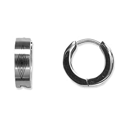 Schmuck-Pur Edelstahl-Klapp-Creolen mit Aufdruck 14 mm
