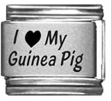 Clearly Charming I Heart my Guinea Pig Laser Etched Italian Charm
