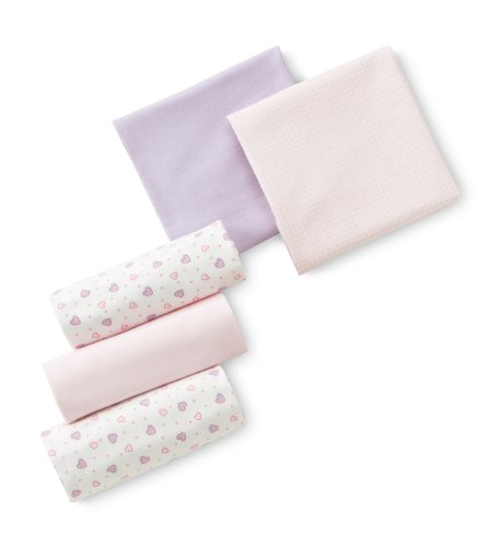 Gerber 5-Pack Flannel Receiving Blanket - Girl 2009