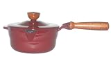 Lafont 2-Quart Saucepan with Wood Handle, Burgundy