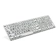 Large Print Keyboard For Apple Mac by LogicKeyboard - Large Print Jumbo Characters Slim USB Wired Keyboard Black Letters on White Keys - 	LK-LprntBw-AM89-1