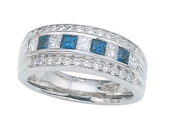 1.05 cts Genuine Sapphire Band - Platinum, 18kt White or Yellow Gold