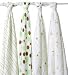 Aden + Anais Lime Brown Muslin Cotton Swaddle Blankets 4 Pack