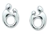 Mother and Child (R) Sterling Silver Oval Post Earrings from Janel Russel Design