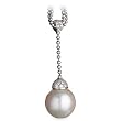 18K Palladium White Gold Paspaley South Sea Cultured Fine Drop Pearl and Diamond Necklace