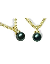 18K yellow gold Merlin Black Tahitian cultured pearl and diamond pendant