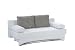 Bettsofa Britney ,Schlafsofa mit Federkern, Bettkasten, pflegeleichter Stoffmix, Kunstleder weiss