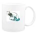 Mug with green, mother, wolf, pup, nursing