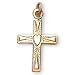 14K Gold Filled Cross with Heart Design and 16-inch Chain